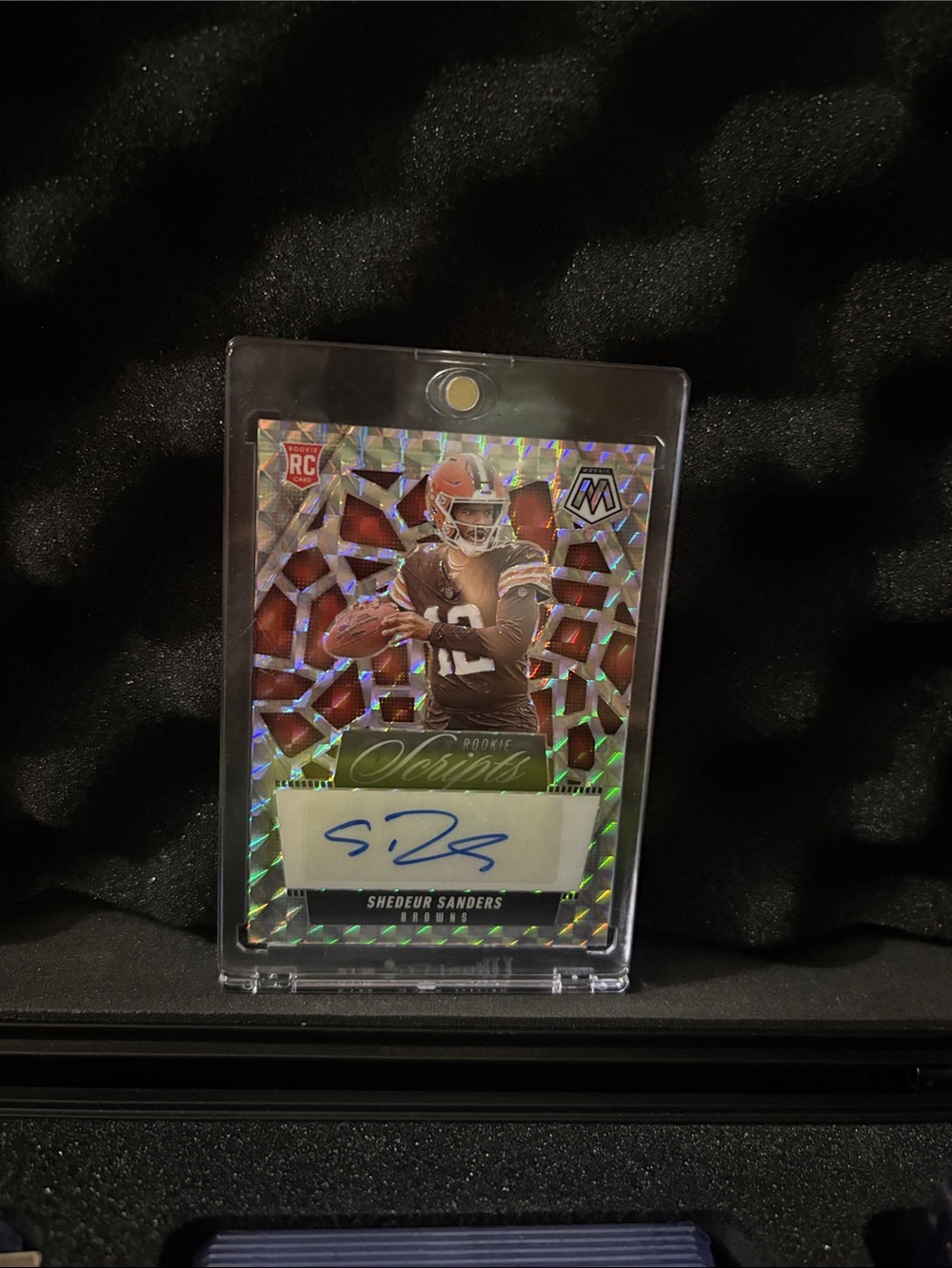 Shedeur Sanders Rookie Autograph Football Trading Card - Silver Holographic